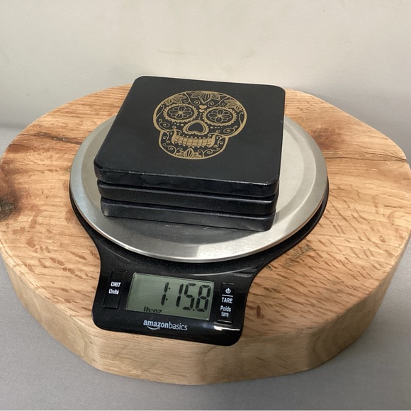 🟡 Day of the Dead - Black Marble Coaster Set with Gold Sugar Skull Design - 3 - Picture 13 of 13